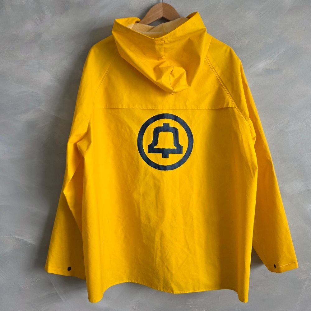 BellSouth Southwestern Bell Rain Jacket Yellow PVC Retro Style Waterptoof XL MEN